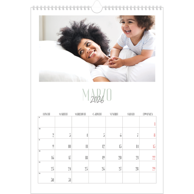 Calendario A3 verticale — Tipografia mista [Marzo]