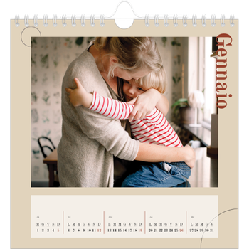 Calendario Fotografico Quadrato — Testo asimmetrico