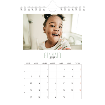 Calendario fotografico A5 — Tipografia mista [Gennaio]