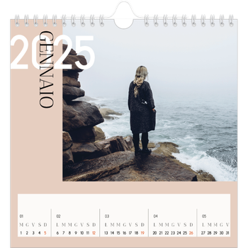 Calendario Fotografico Quadrato — Testo sovrapposto