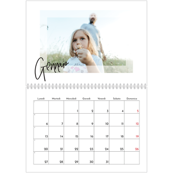 Calendario A4 Doppio — Cornice trasparente