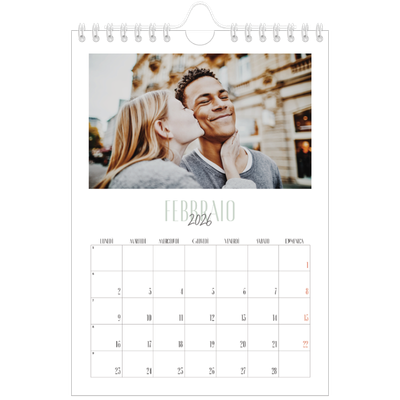 Calendario fotografico A5 — Tipografia mista [Febbraio]