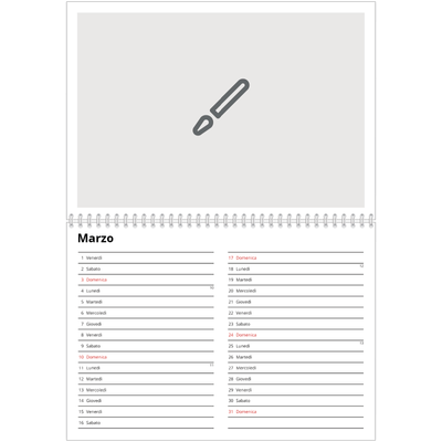 Calendario A4 Doppio — Disegna il tuo prodotto [Marzo]