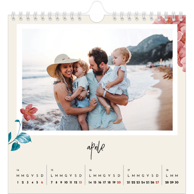 Calendari quadrati — Fiori dipinti [Aprile]