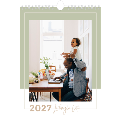 Calendario famiglia A4 verticale — Calendario cornici color terra - Famiglia di 3 [copertina]
