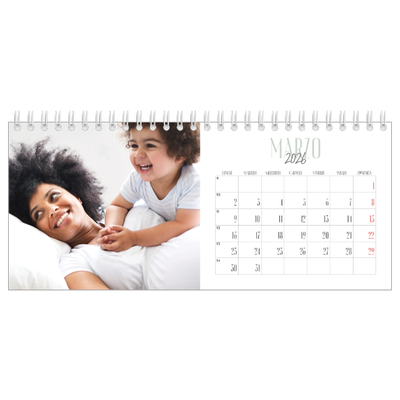 Calendari da tavolo — Tipografia mista [Marzo]