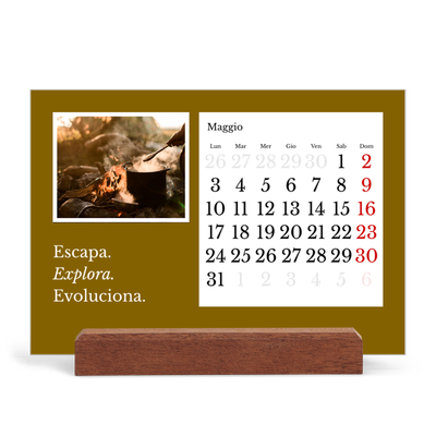 Calendario con supporto in legno orizzontale  — Terra editoriale [copertina]
