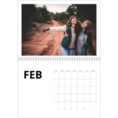 Calendario A4 Doppio — White space [Febbraio]