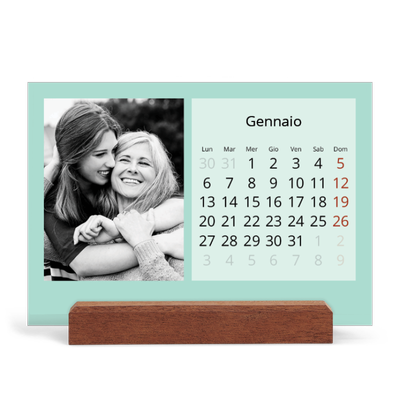 Calendario con supporto in legno orizzontale  — Neo Scandi [Gennaio]