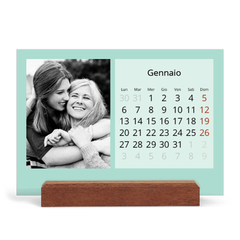 Calendario con supporto in legno orizzontale — Neo Scandi