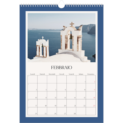Calendario A3 verticale — Colori classici [Febbraio]