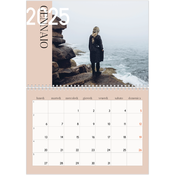Calendario A4 Doppio — Testo sovrapposto