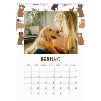 Calendario personalizzato A3 — Cucciolo giocherellone