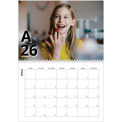 Calendario A4 Doppio — Stile lettera [Aprile]