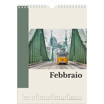 Calendario personalizzato A4 — Vedute del mondo [Febbraio]