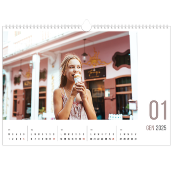 Calendario Fotografico A3 Orizzontale — Mesi numerati