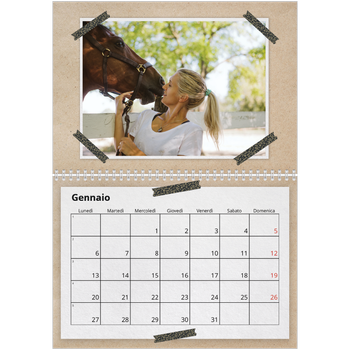 Calendario A4 Doppio — Nastro adesivo artigianale