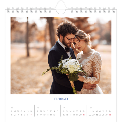 Calendari quadrati — Classico cobalto [Febbraio]
