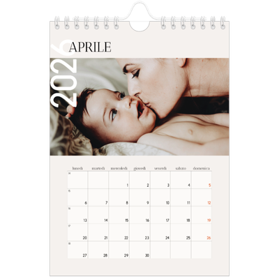 Calendario fotografico A5 — Testo sovrapposto [Aprile]