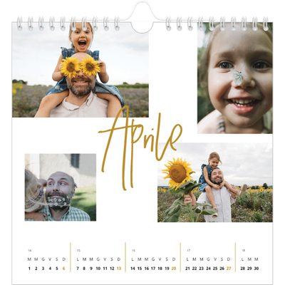 Calendari quadrati — Ghirlanda d'oro [Aprile]