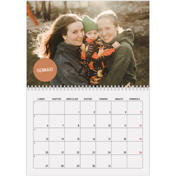 Calendario A4 Doppio — Adesivo fotografico