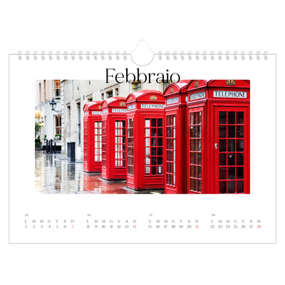 Calendario fotografico A4 — Il mio diario di viaggio [Febbraio]