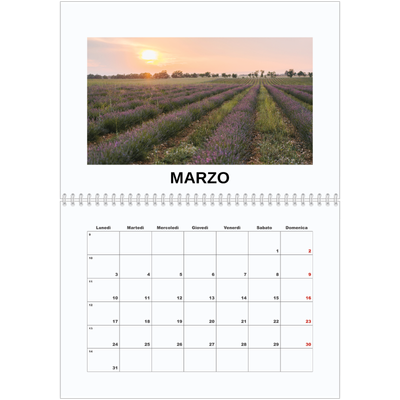 Calendario A4 Doppio — Foto semplice [Marzo]