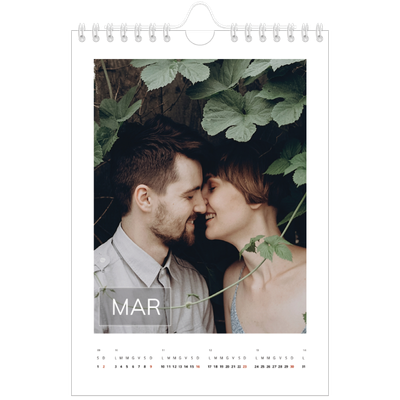 Calendario fotografico A5 — Data in sovraimpressione [Marzo]