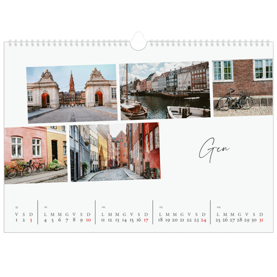 Calendario A3 orizzontale  — Soggiorno in città [Gennaio]
