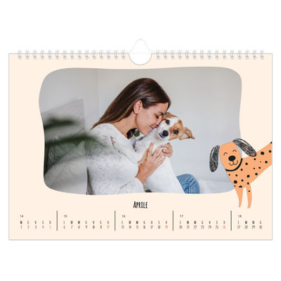 Calendario fotografico A4 — Zampette di cane e scarabocchi [Aprile]