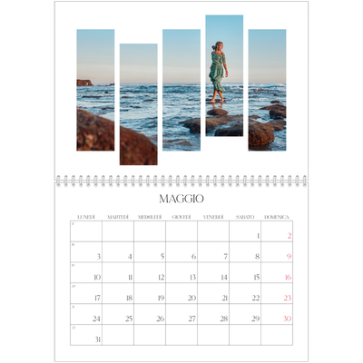 Calendario A4 Doppio — Mosaici di viaggio [Maggio]