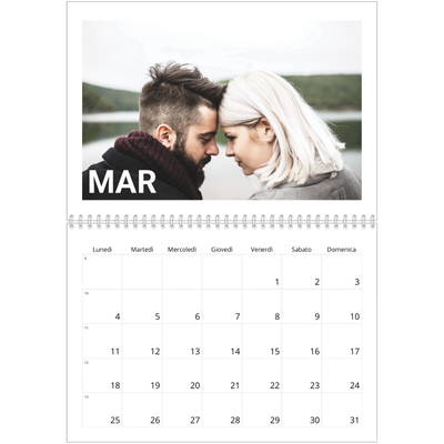 Calendario A4 Doppio — Mese in grande [Marzo]