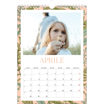Calendario personalizzato A4 — Carta da parati floreale [Aprile]