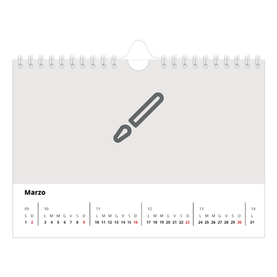 Calendario fotografico A5 — Disegna il tuo prodotto [Marzo]