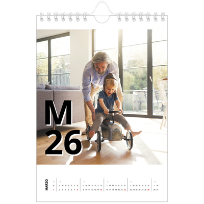 Calendario fotografico A5 — Stile lettera [Marzo]