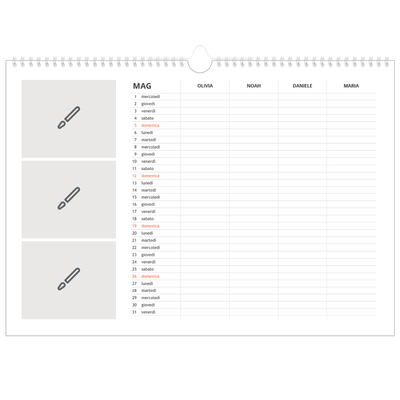Calendario fotografico A3 — Disegna il tuo prodotto - Famiglia di 4 [copertina]