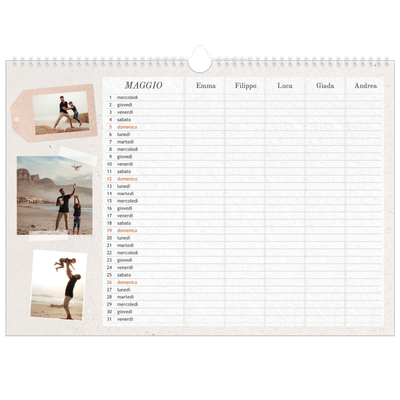 Calendario fotografico A3 — Calendario naturale artigianale - Famiglia di 5 [copertina]