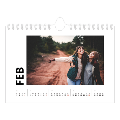 Calendario fotografico A5 — White space [Febbraio]