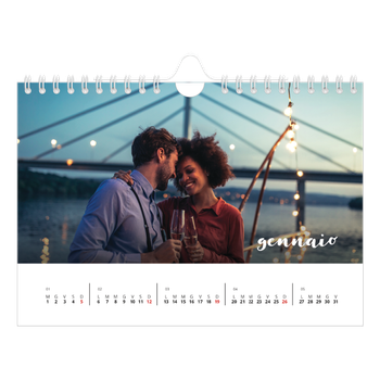 Calendario Fotografico A5 Orizzontale — Scrittura semplice