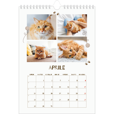 Calendario personalizzato A4 — Gattino giocherellone [Aprile]