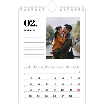 Calendario fotografico A5 — Serif e momenti [Febbraio]
