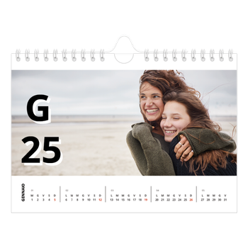 Calendario Fotografico A5 Orizzontale — Stile lettera