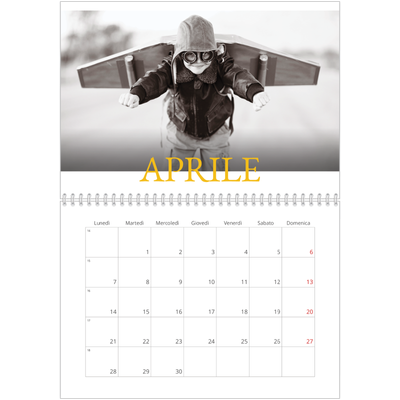 Calendario A4 Doppio — Stile tradizionale [Aprile]