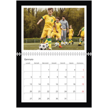 Calendario A4 Doppio — Cornice monocromatica