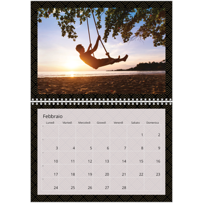 Calendario A4 Doppio — Geometrico [Febbraio]