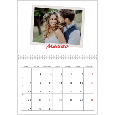 Calendario A4 Doppio — Firmato in cremisi [Marzo]