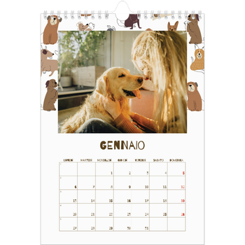 Calendario personalizzato A4 — Cucciolo giocherellone