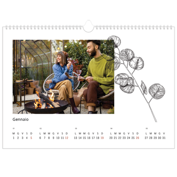 Calendario Fotografico A3 Orizzontale — Disegni di fiori