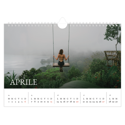 Calendario fotografico A4 — Graziato semplice [Aprile]