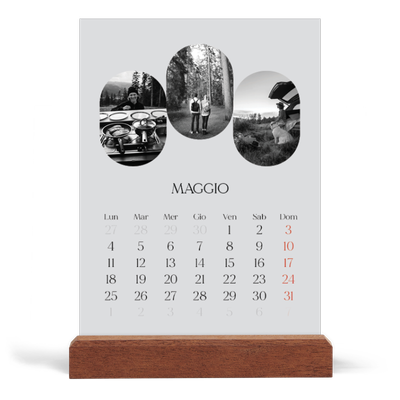 Calendario con supporto in legno verticale  — La strada aperta [copertina]